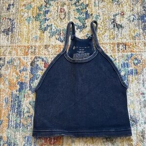 acid washed navy fp movement happiness runs cropped tank
